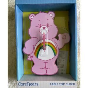 Care Bear Pink Cheer Bear 8 inchTall Analog Table Top Clock NEW Fun Kids Bedroom